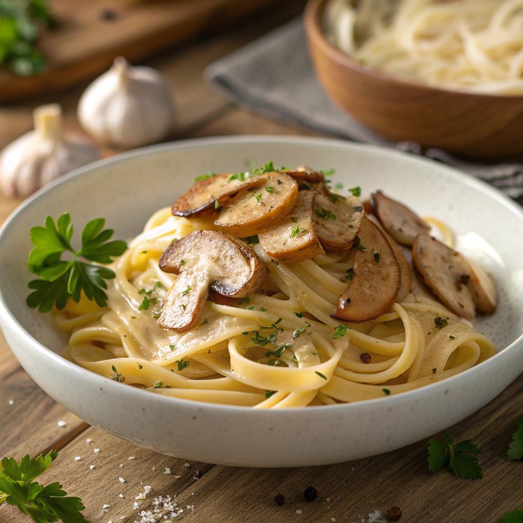 King Oyster Alfredo Pasta